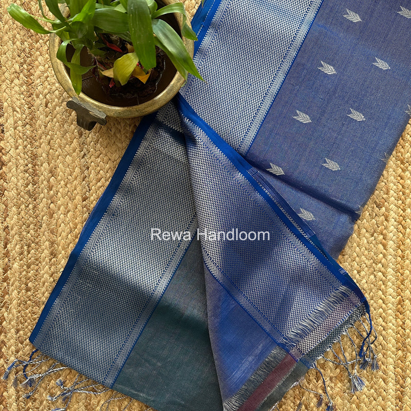 Maheshwari Rama Green Tissue Silk Saree TVBS09