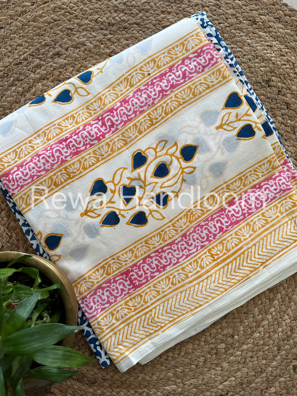 White-Blue Indigo Bagh Print Suit BCI019
