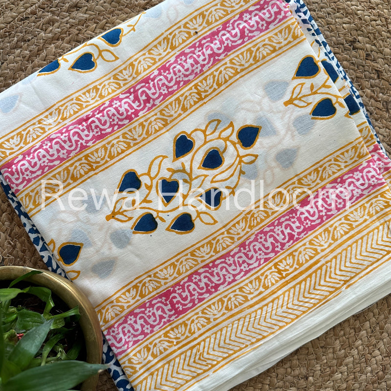 White-Blue Indigo Bagh Print Suit BCI019