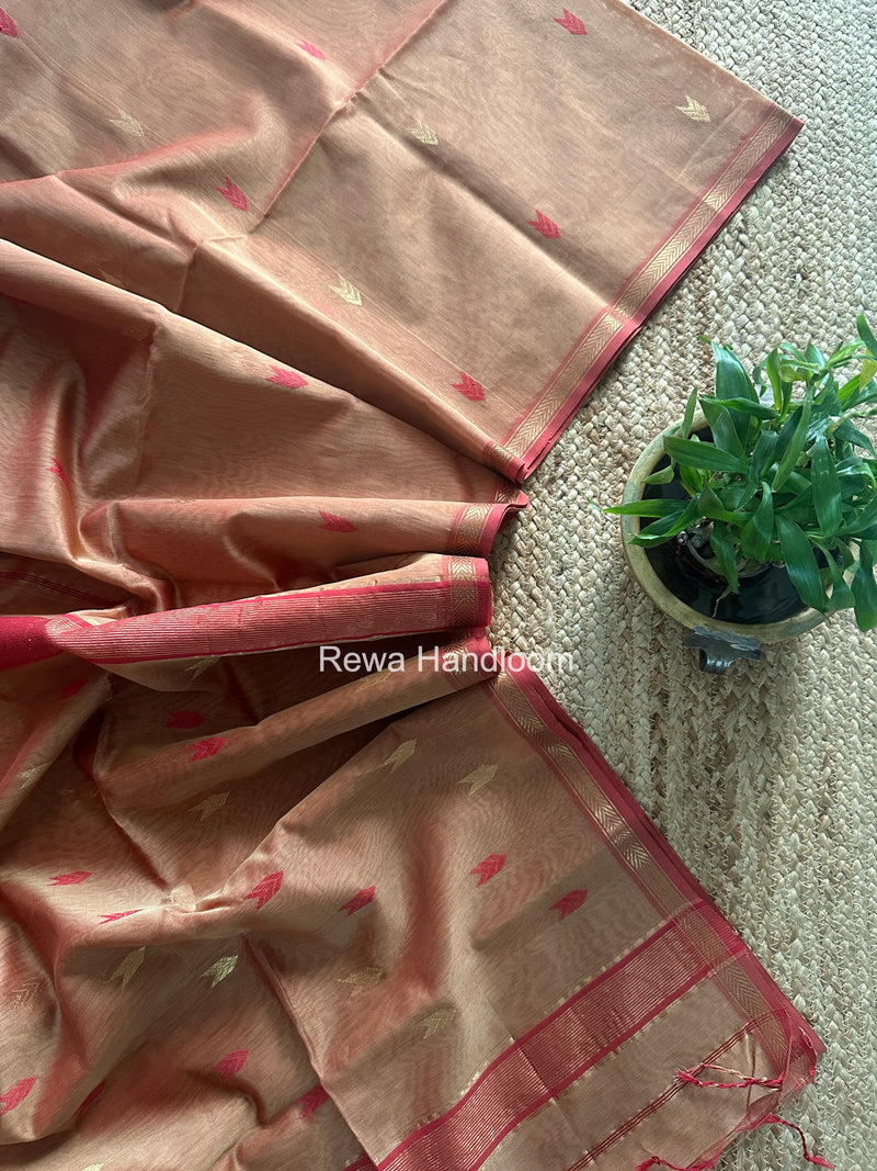 Peach V Butti Maheshwari Saree VBS060