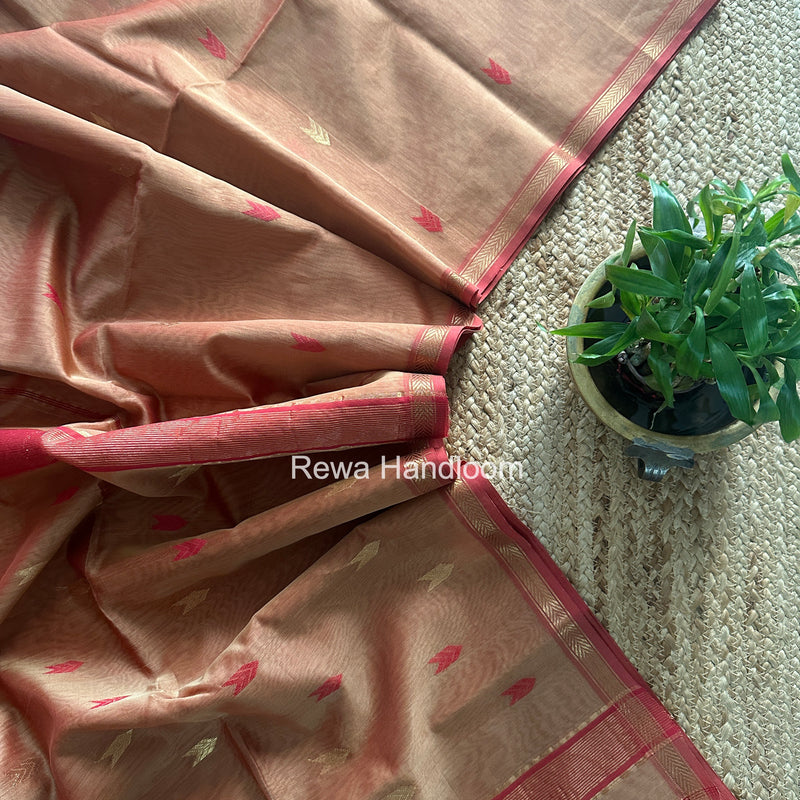 Peach V Butti Maheshwari Saree VBS060