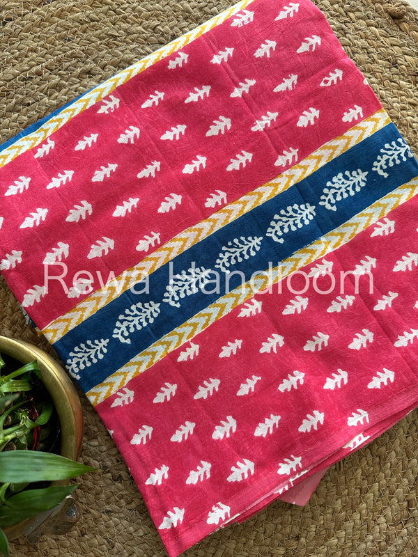 Pink-Blue Indigo Bagh Print Suit BCI013