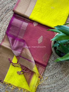 Butta Zari Border Maheshwari Saree