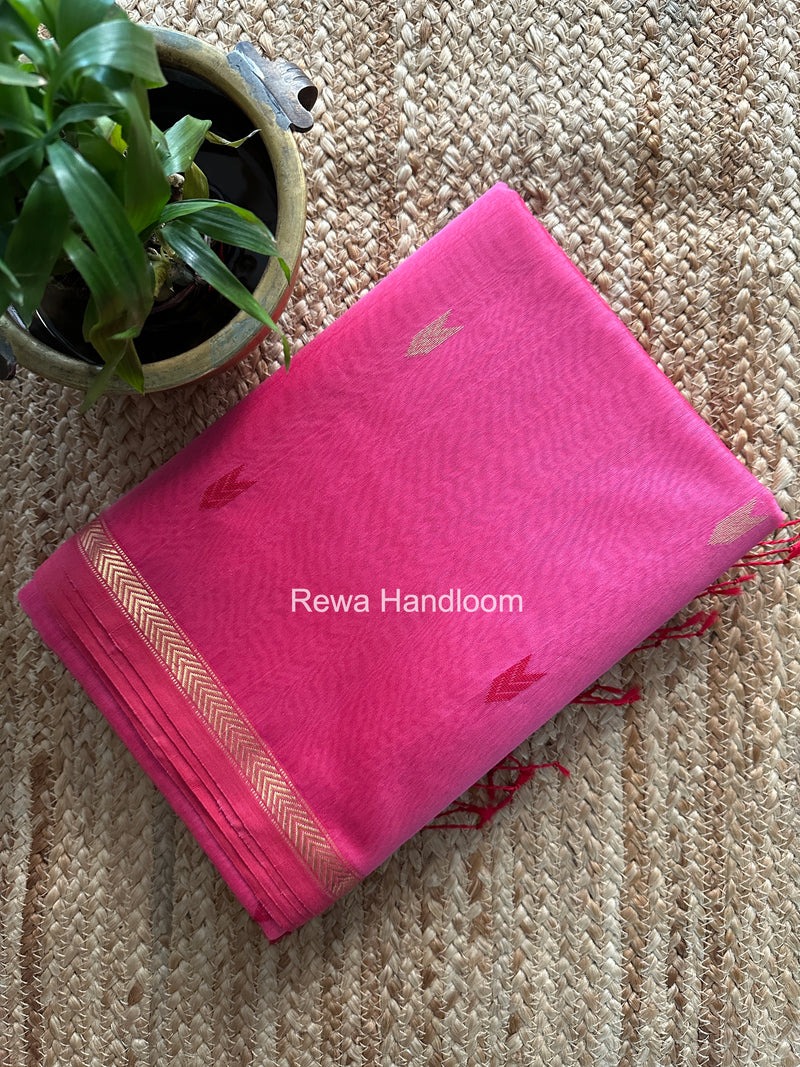 Pink V Butti Maheshwari Saree VBS061