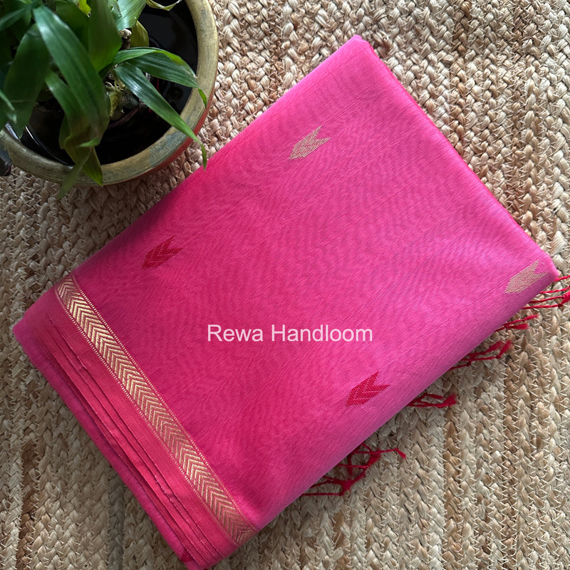 Pink V Butti Maheshwari Saree VBS061
