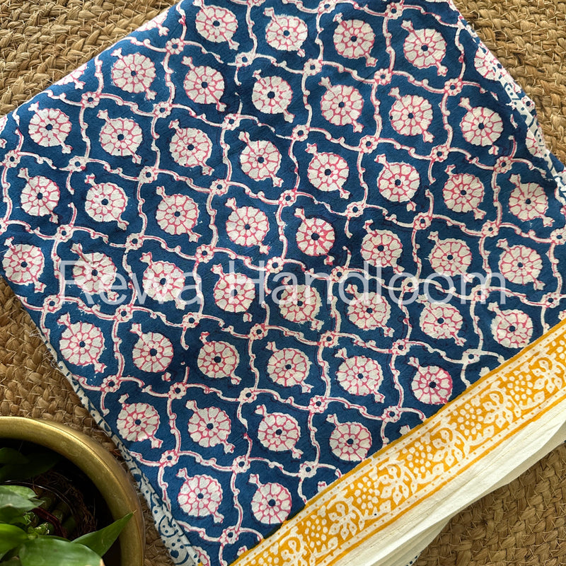 Blue-White Indigo Bagh Print Suit BCI09