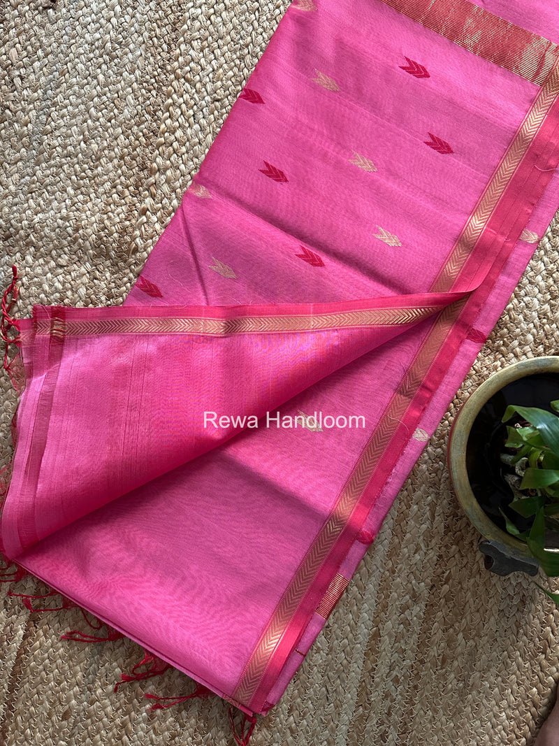 Pink V Butti Maheshwari Saree VBS061