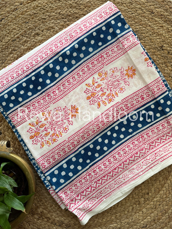 White-Blue Indigo Bagh Print Suit BCI08
