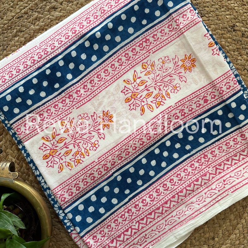 White-Blue Indigo Bagh Print Suit- BCI08