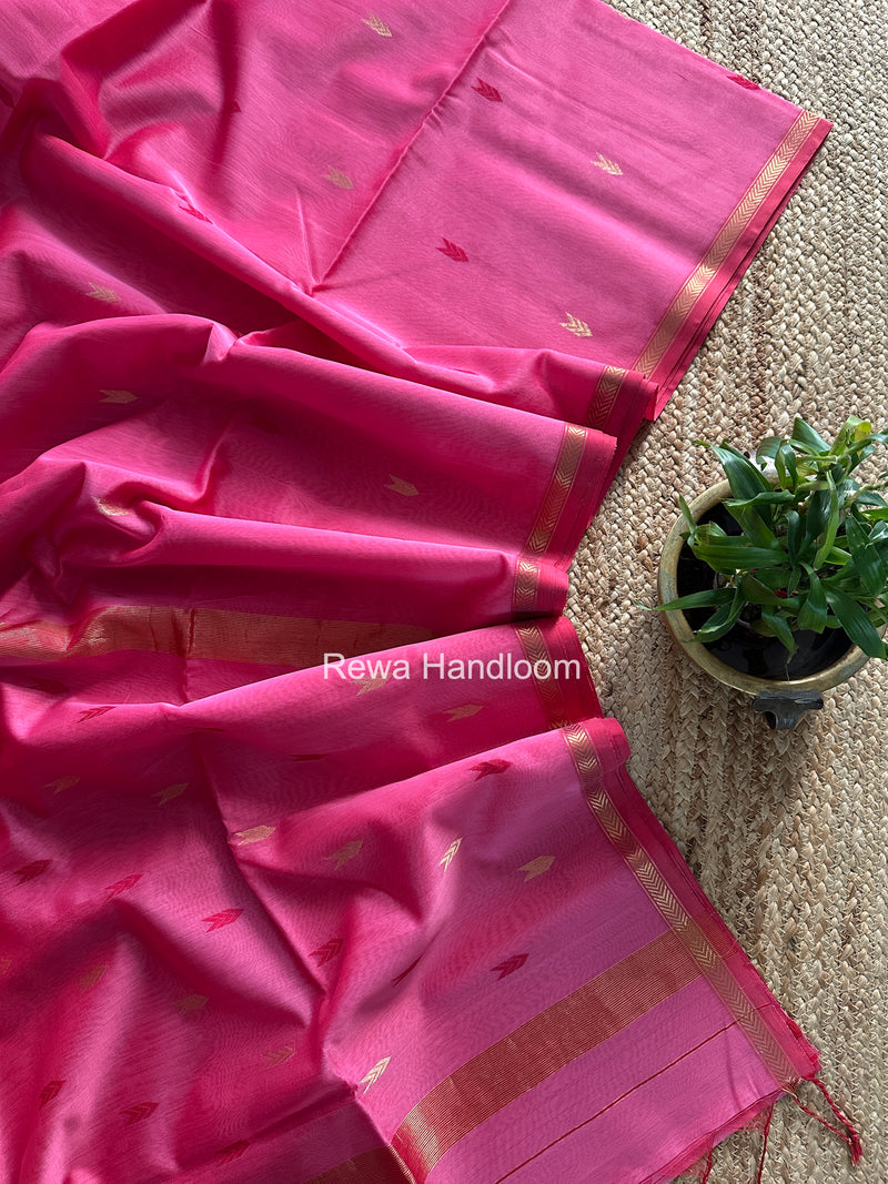Pink V Butti Maheshwari Saree VBS061