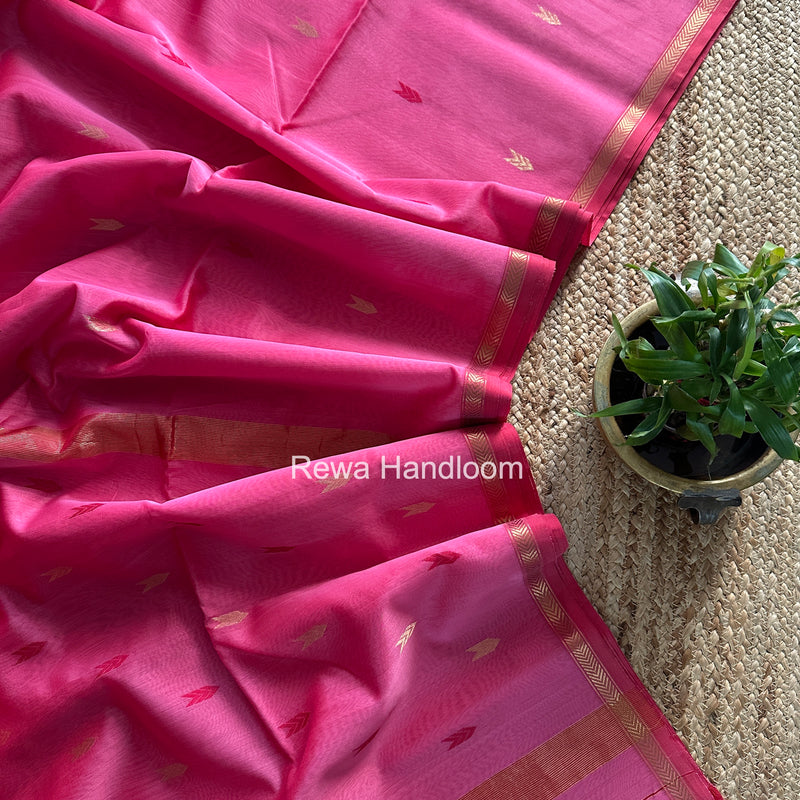 Pink V Butti Maheshwari Saree VBS061