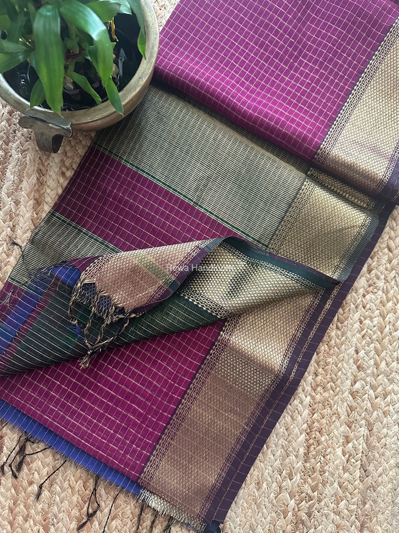 Maheshwari Zari Checks Saree 