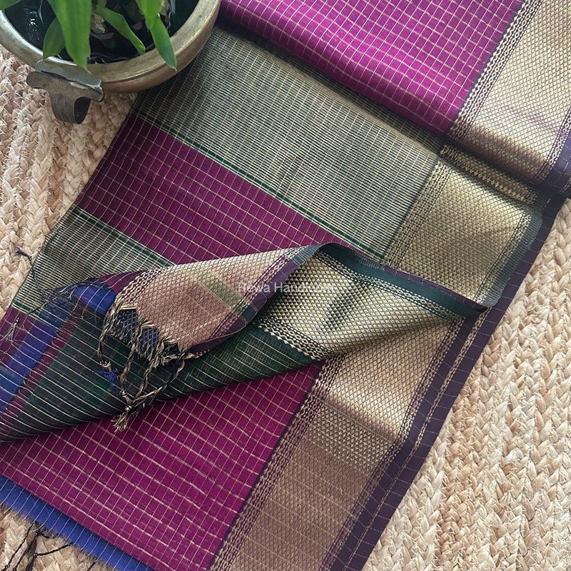 Maheshwari Zari Checks Saree 