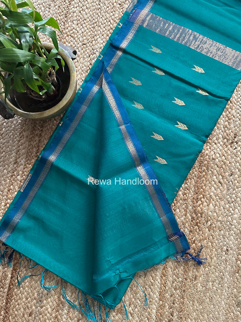 Green V Butti Maheshwari Saree VBS059