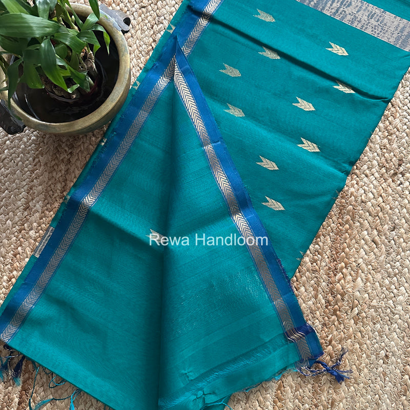 Green V Butti Maheshwari Saree VBS059