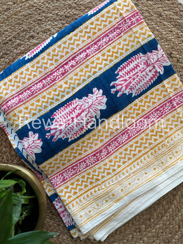 Yellow-Blue Indigo Bagh Print Suit BCI07