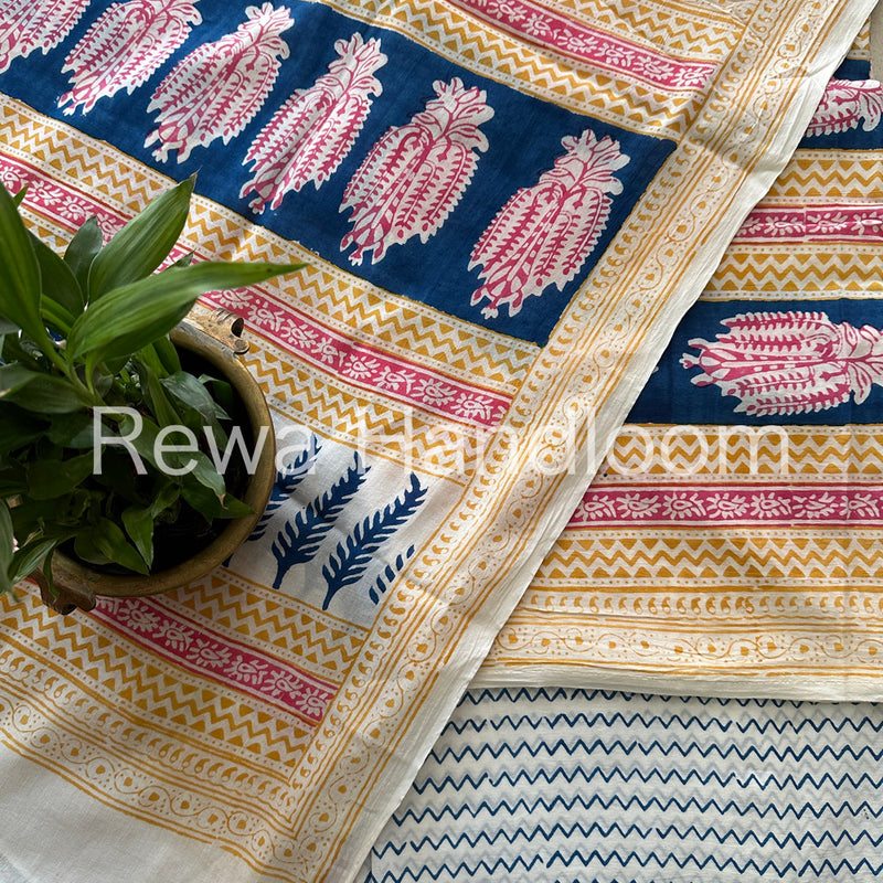 Yellow-Blue Indigo Bagh Print Suit BCI07