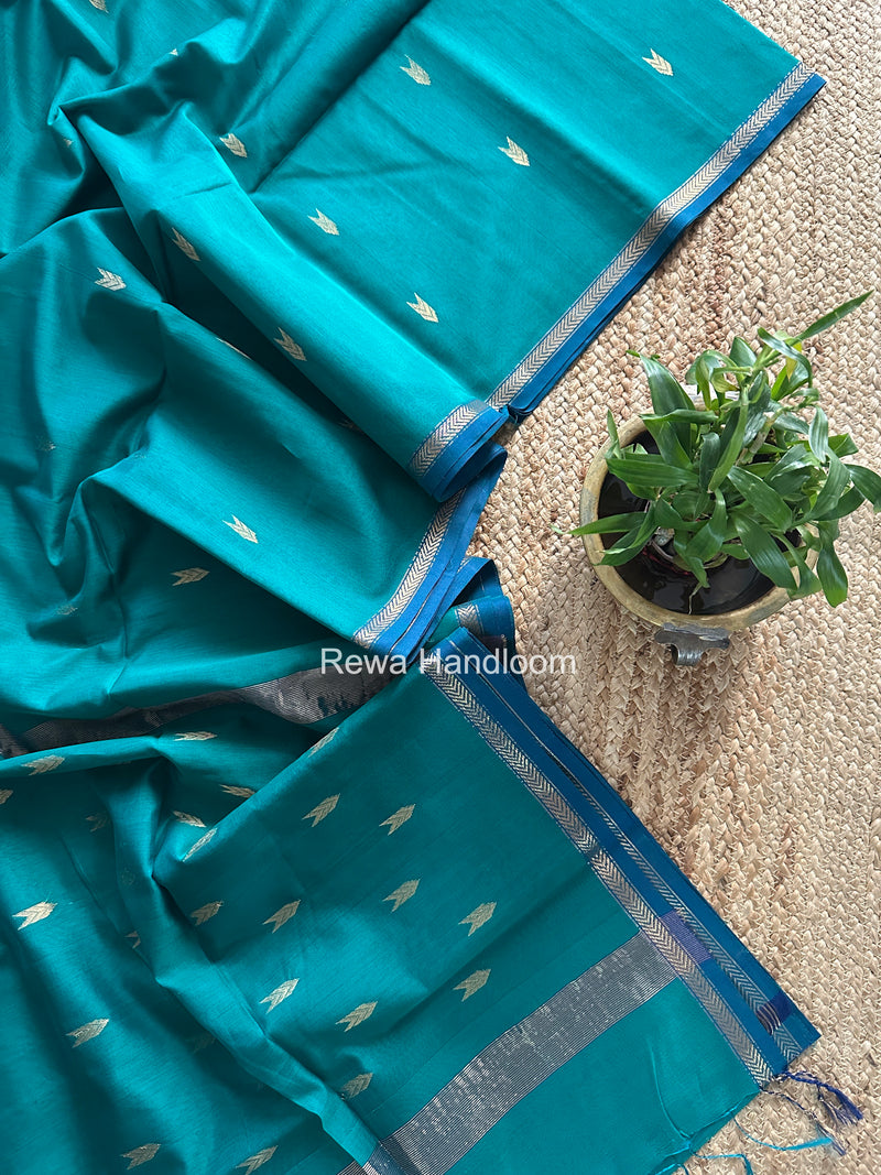 Green V Butti Maheshwari Saree VBS059