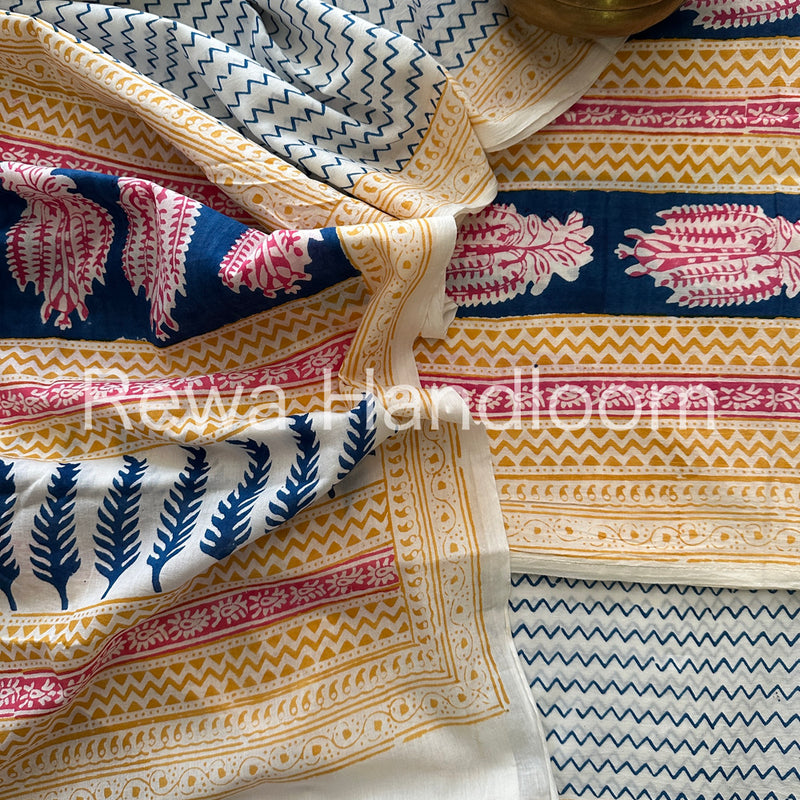  Indigo Bagh Print Suit