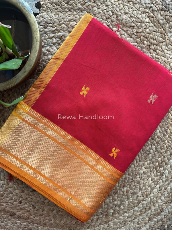 Maheshwari Rani Pink Zari Butti Saree SW031