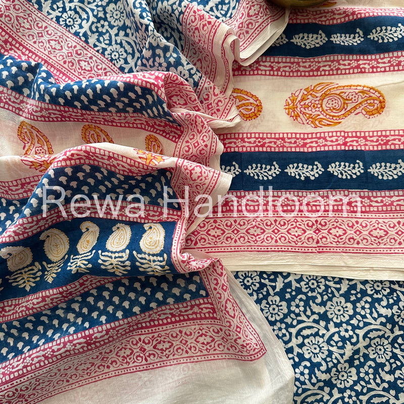  Indigo Bagh Print Suit