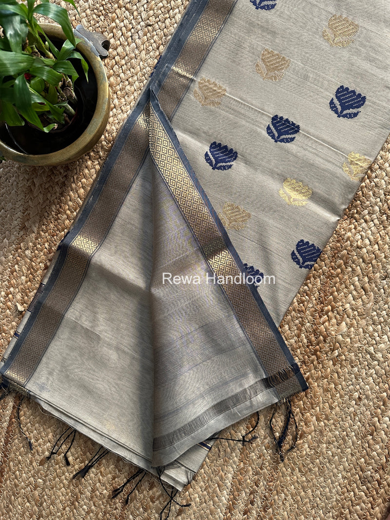 Maheshwari Beige Lotus Butta Saree LBS096