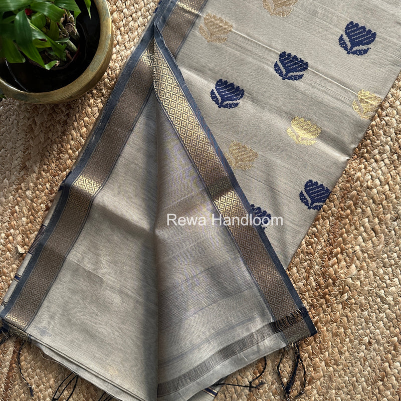 Maheshwari Beige Lotus Butta Saree LBS096