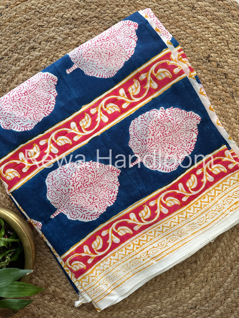 Blue-Yellow Indigo Bagh Print Suit BCI05