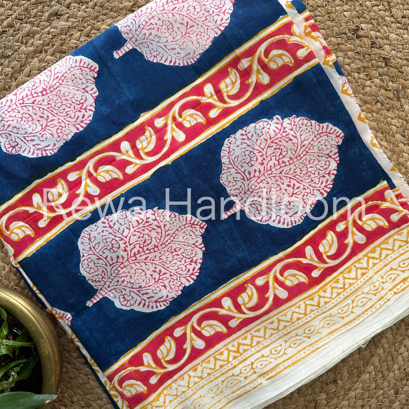 Blue-Yellow Indigo Bagh Print Suit BCI05