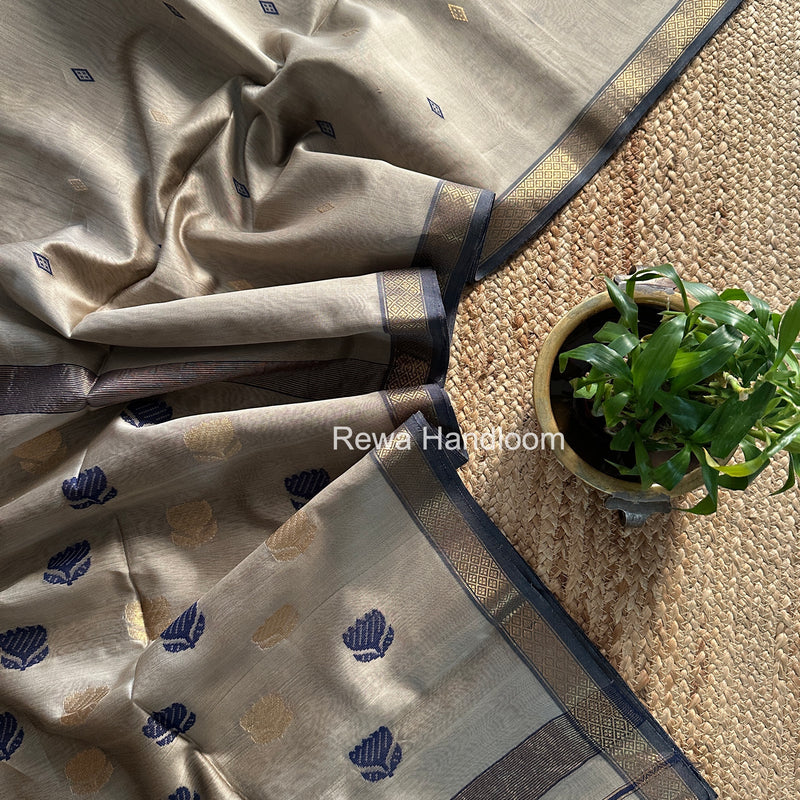 Maheshwari Beige Lotus Butta Saree LBS096