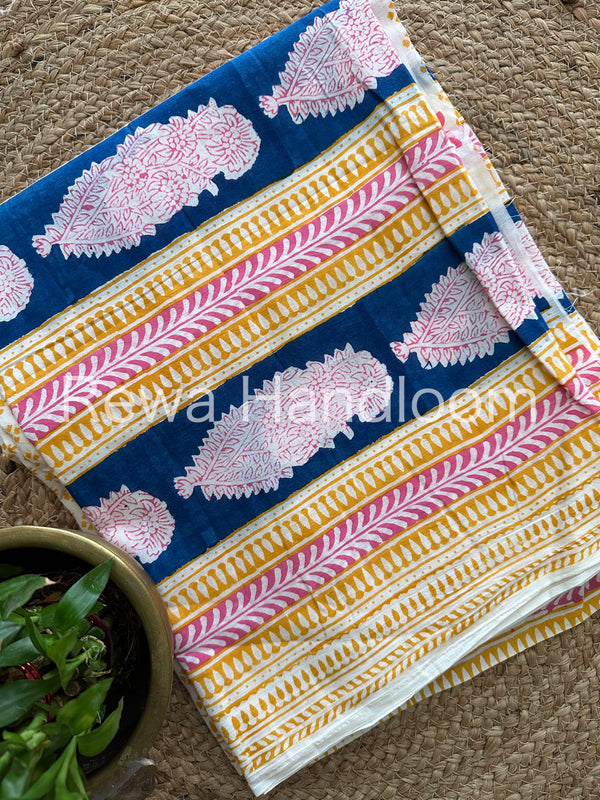 Blue-Yellow Indigo Bagh Print Suit BCI010