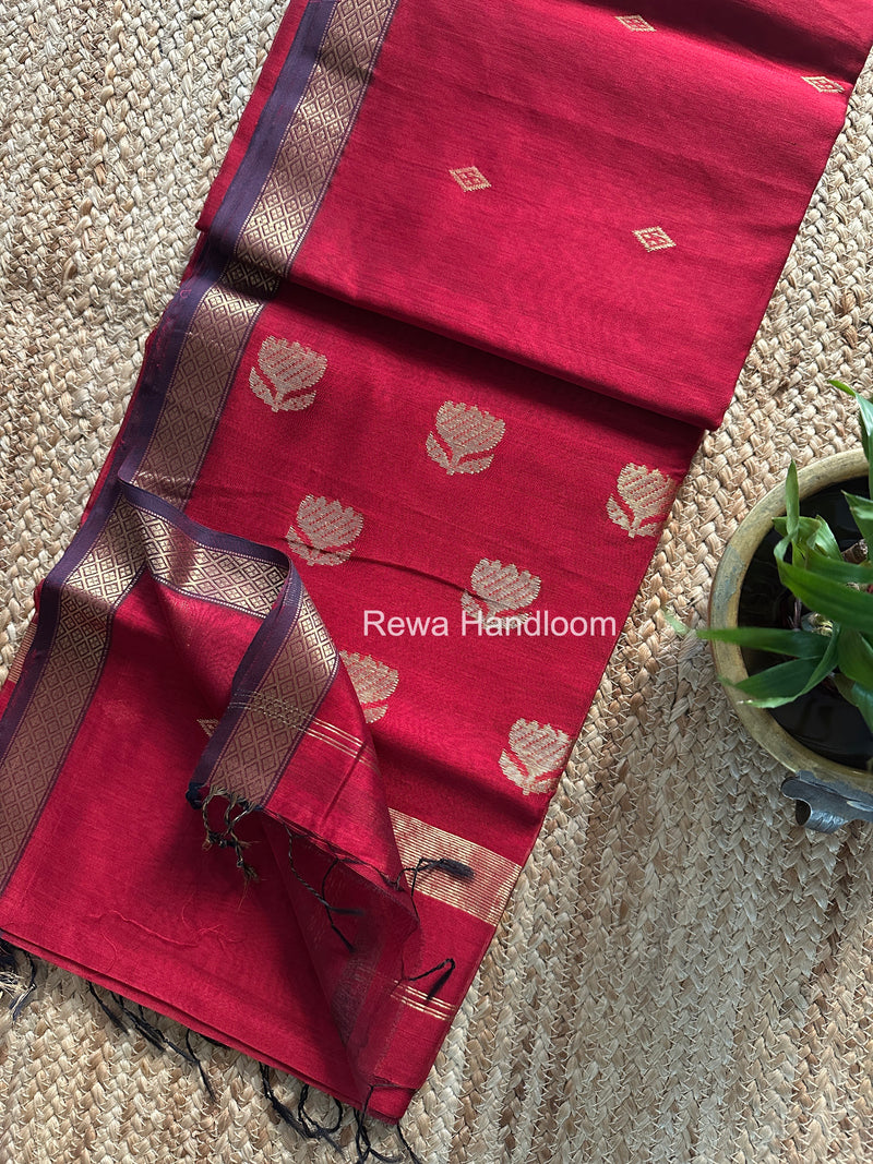 Maheshwari Lotus Butta Saree
