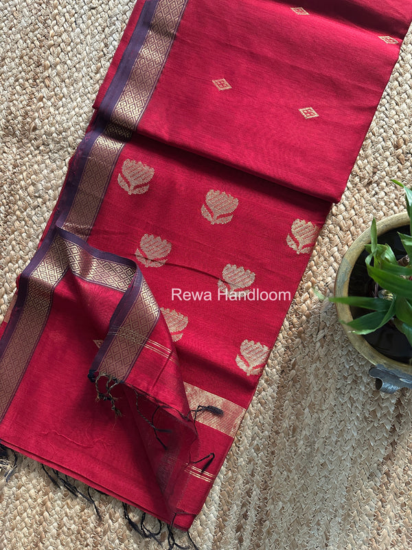 Maheshwari Lotus Butta Saree