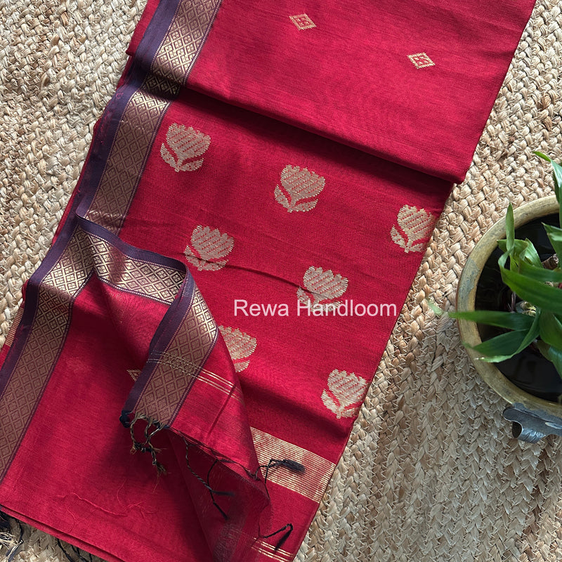 Maheshwari Lotus Butta Saree