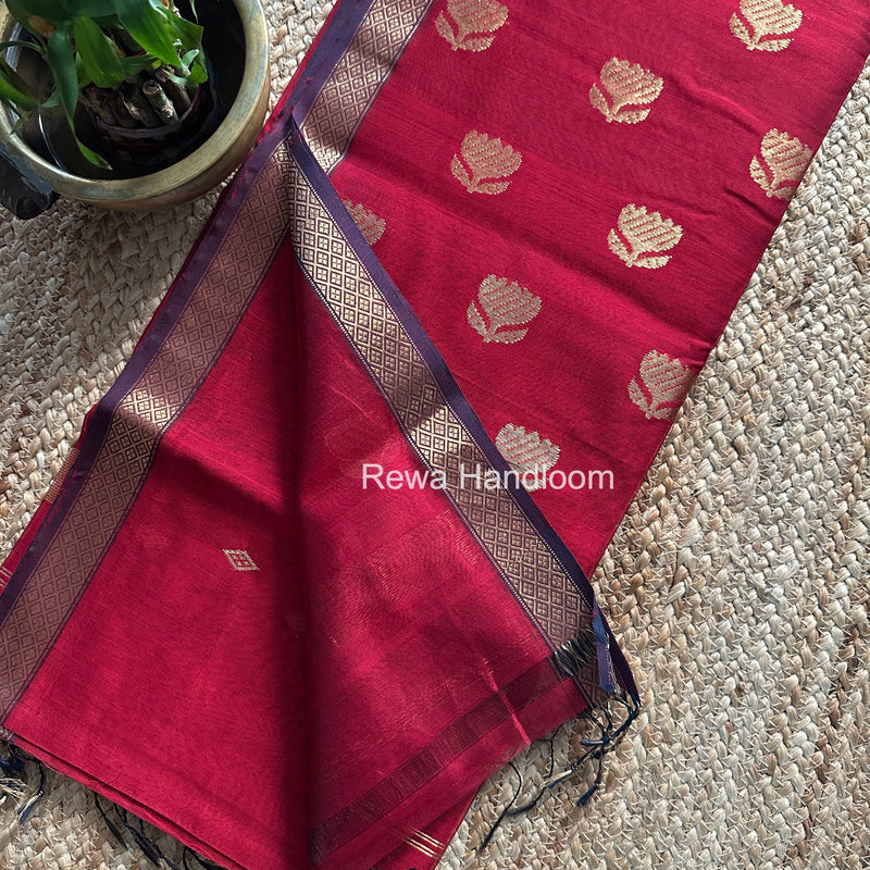 Maheshwari Beige Lotus Butta Saree LBS096