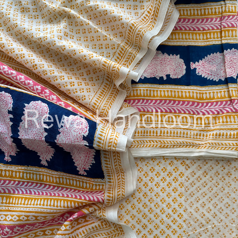  Indigo Bagh Print Suit
