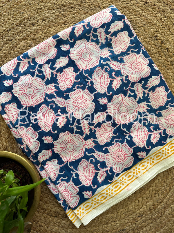 Blue-Yellow Indigo Bagh Print Suit BCI016