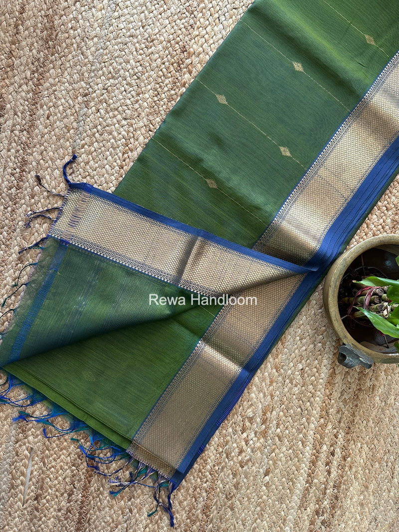 Maheshwari Mehendi Green Shaded Butti Saree SBBS049