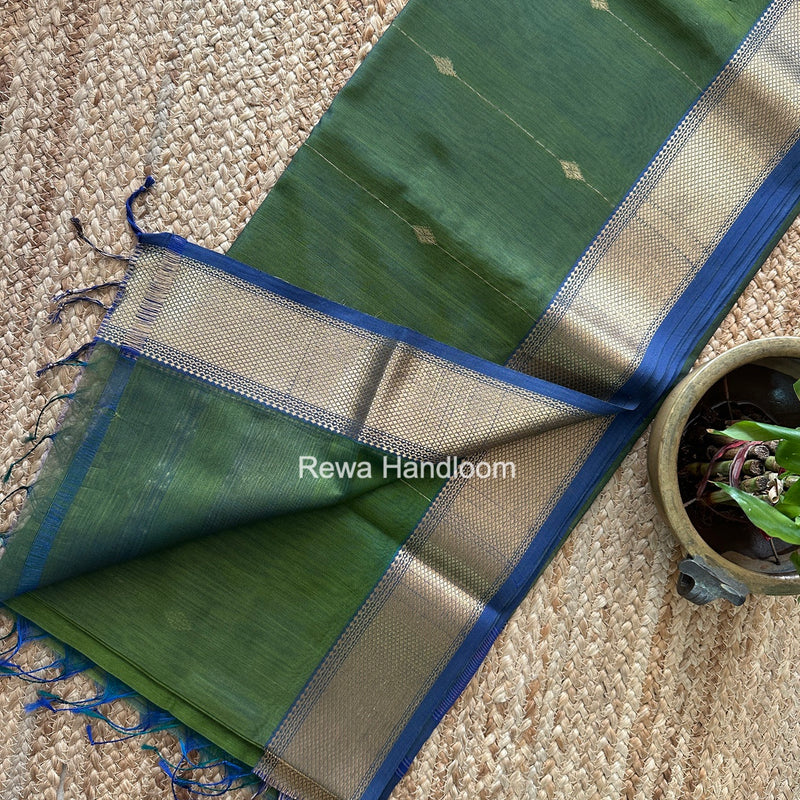 Maheshwari Mehendi Green Shaded Butti Saree SBBS049