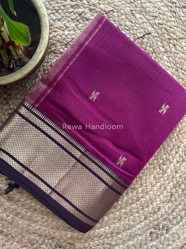Maheshwari Magenta Zari Butti Saree SW028