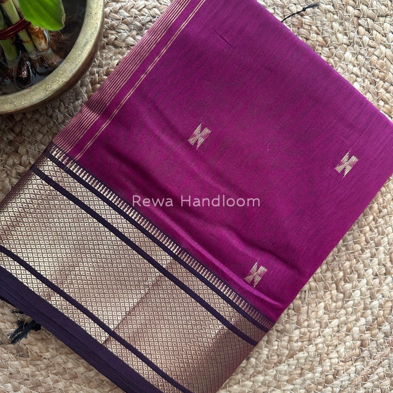 Maheshwari Magenta Zari Butti Saree SW028