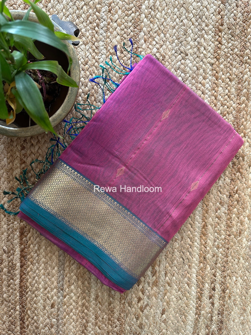Maheshwari Onion Pink Shaded Butti Saree SBBS047