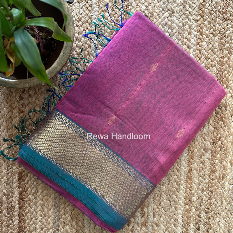Maheshwari Onion Pink Shaded Butti Saree SBBS047