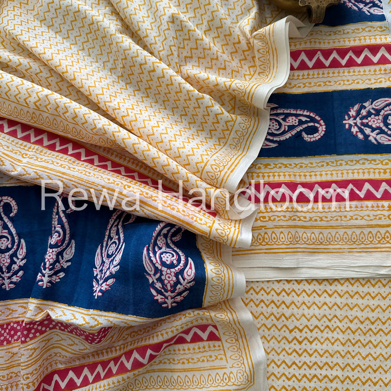 Indigo Bagh Print Suit