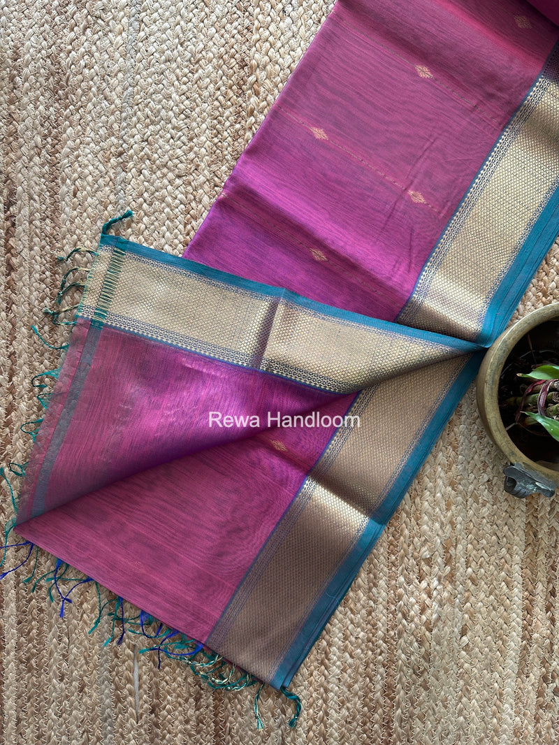 Maheshwari Onion Pink Shaded Butti Saree SBBS047