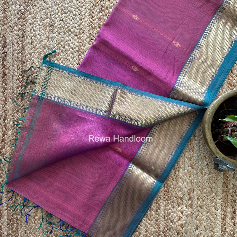 Maheshwari Onion Pink Shaded Butti Saree SBBS047