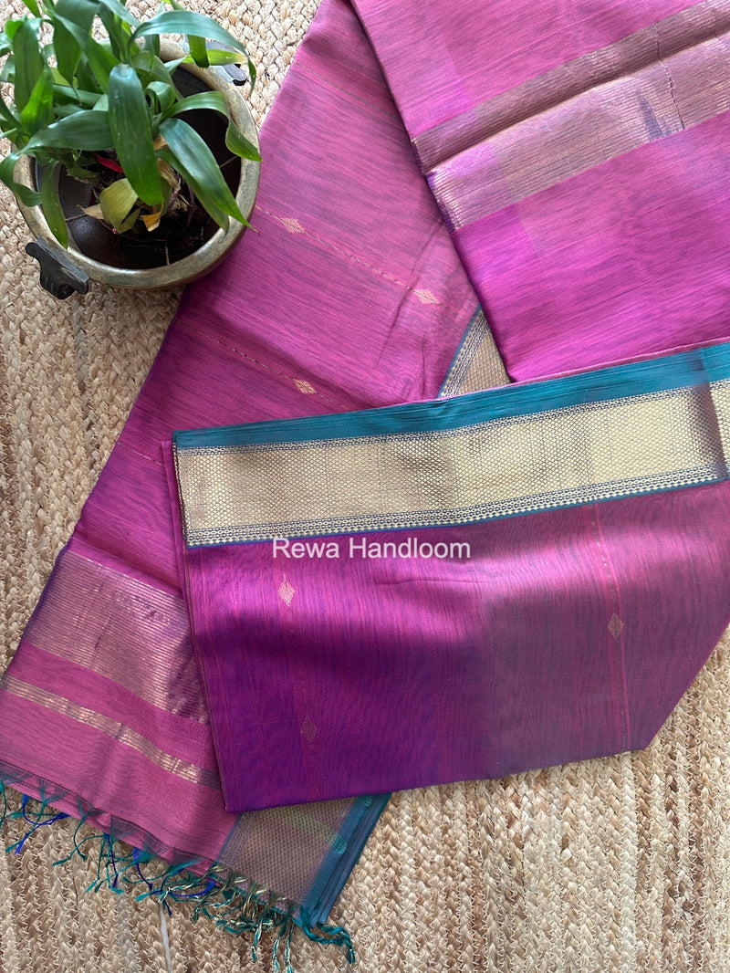 Maheshwari Onion Pink Shaded Butti Saree SBBS047