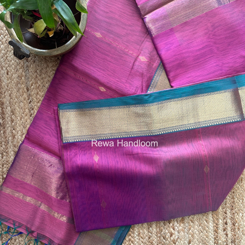 Maheshwari Onion Pink Shaded Butti Saree SBBS047