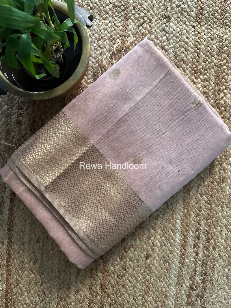 Maheshwari Baby Pink Tissue Butti Saree TBBS0116
