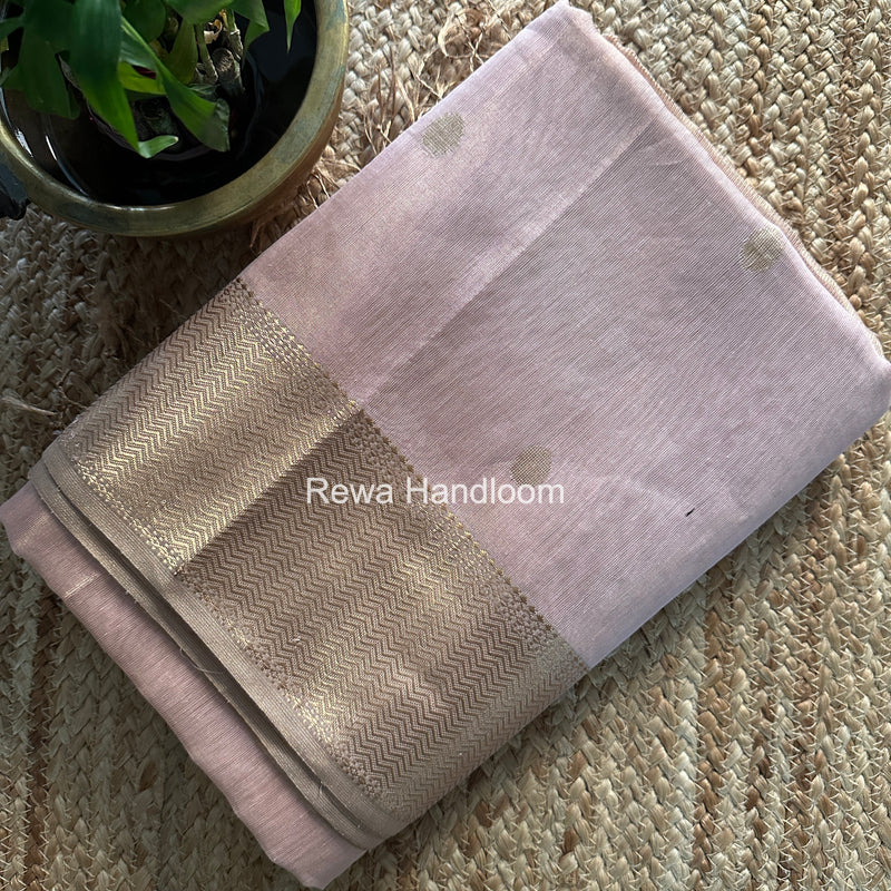 Maheshwari Baby Pink Tissue Butti Saree TBBS0116
